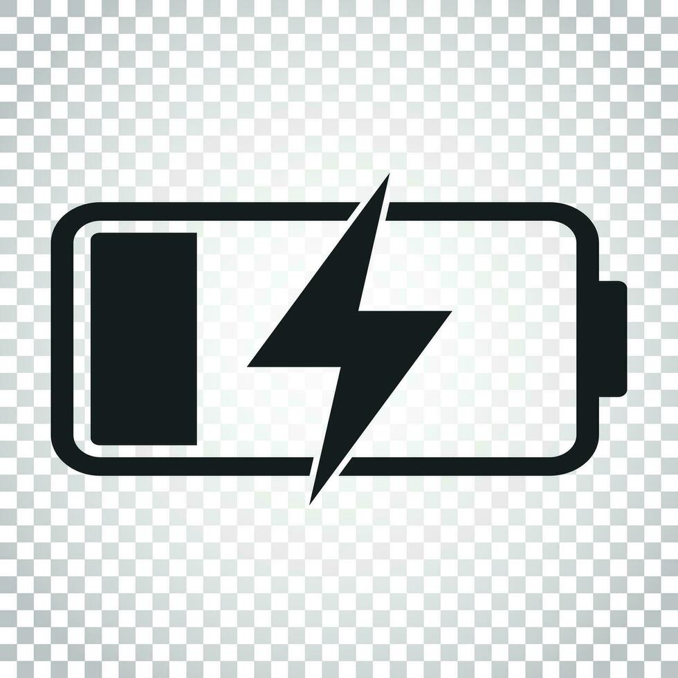 Battery charge level indicator. Vector illustration on isolated background. Simple business concept pictogram.