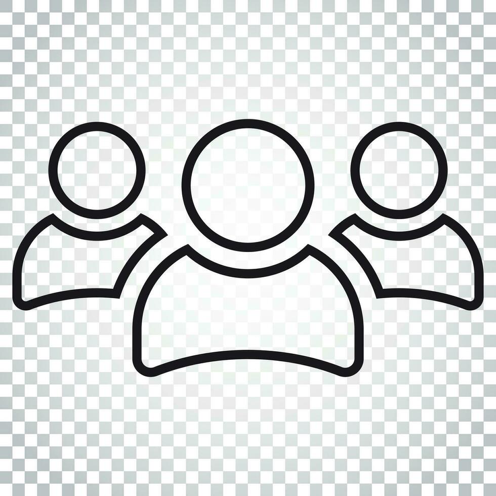 Group of people vector icon in line style. Persons icon illustration. Simple business concept pictogram on isolated background.