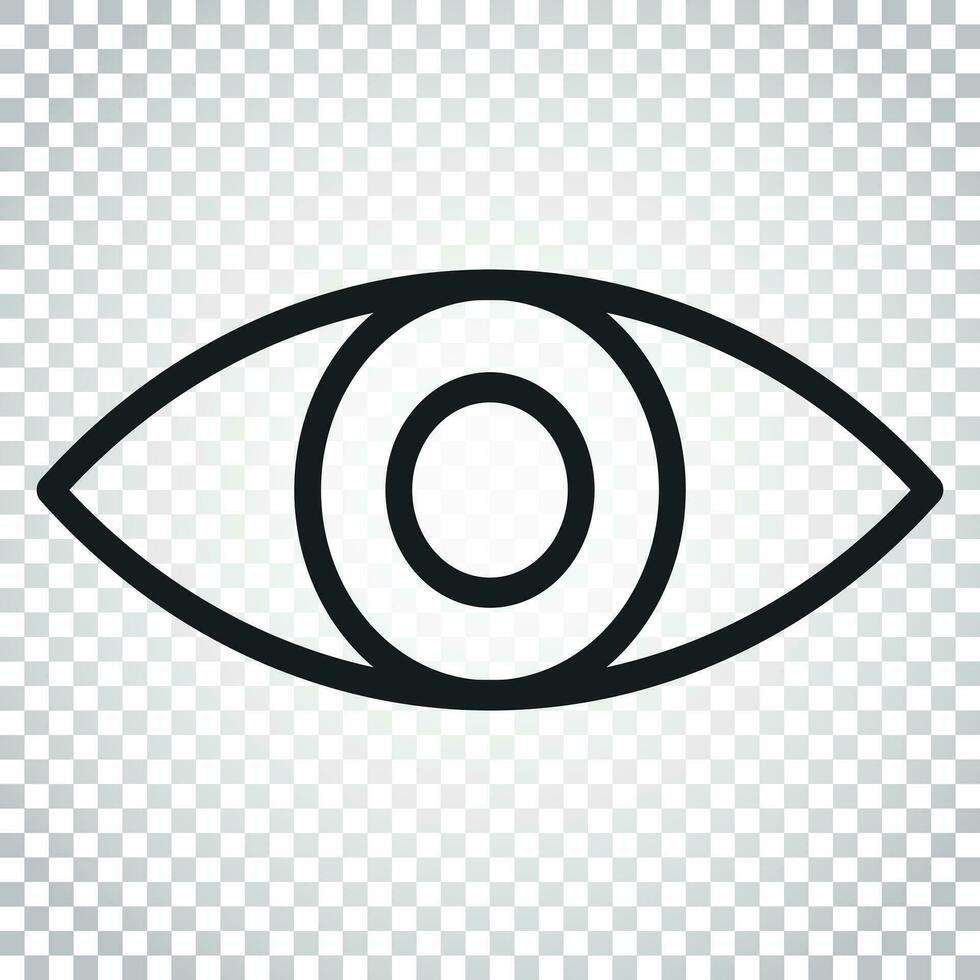 Simple eye icon vector. Eyesight pictogram in flat style. Simple business concept pictogram. vector