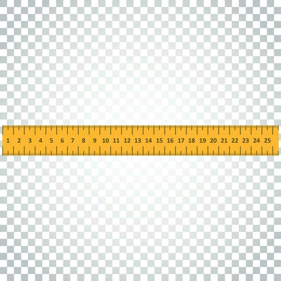 Yellow ruler. Instrument of measurement vector illustration. Simple business concept pictogram on isolated background.