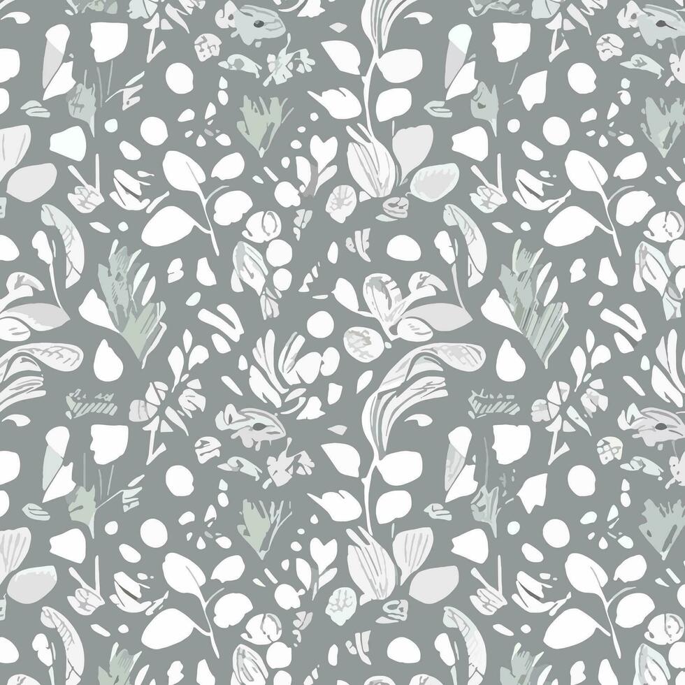 Floral and Geometric Patterns Intertwined. Abstract Intersecting Curves and Bold Stripes. Seamless Vector Background for Stylish Design