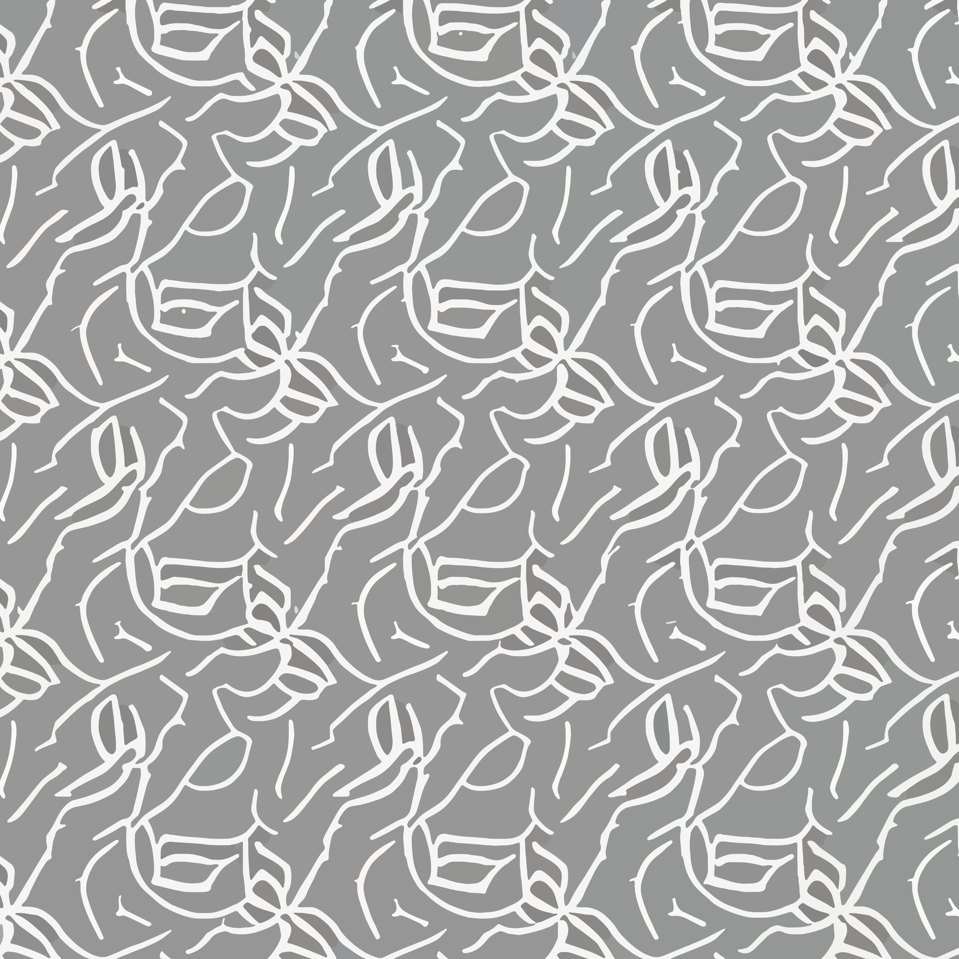 Floral and Geometric Patterns Intertwined. Abstract Intersecting Curves