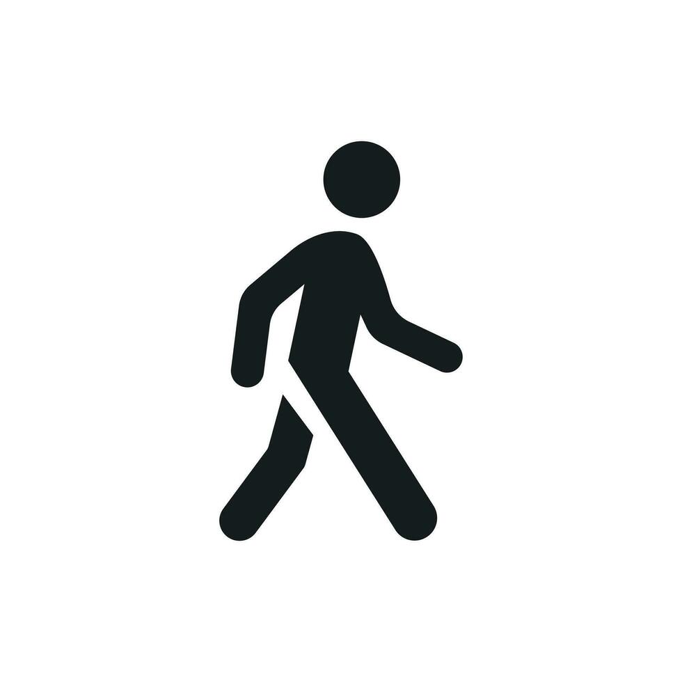 Walking man vector icon. People walk sign illustration.