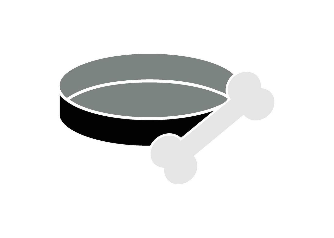mascota comida plato icono silueta diseño ilustración aislado vector