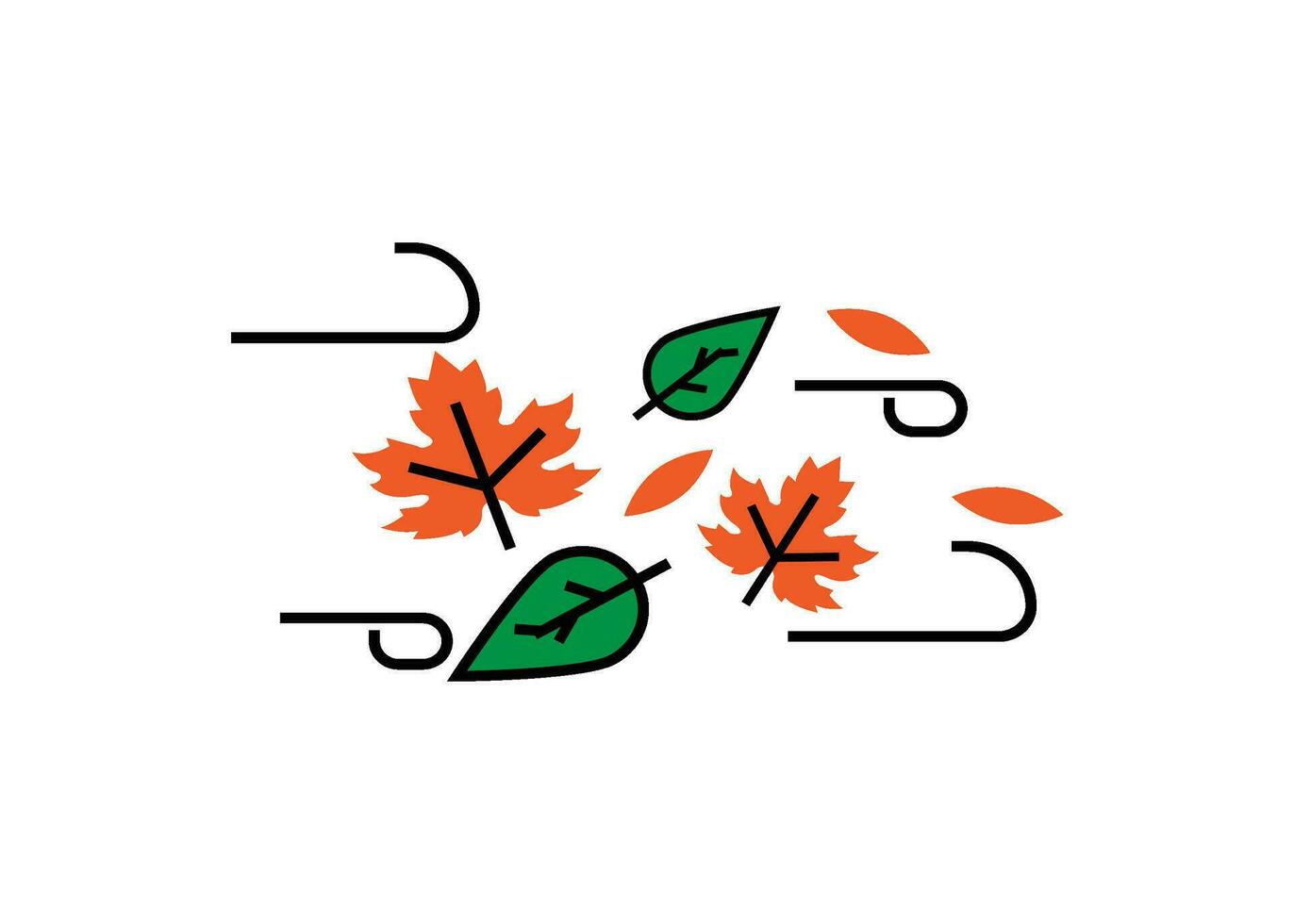 Autumn wind icon clipart design template illustration isolated vector