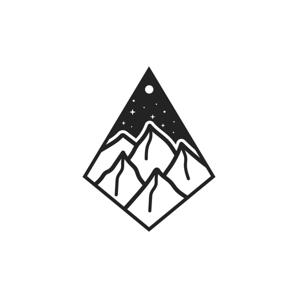 montaña logo diseño modelo icono vector inspiración