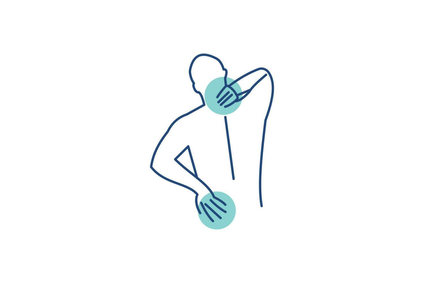 back pain treatment logo design vector icon illustration