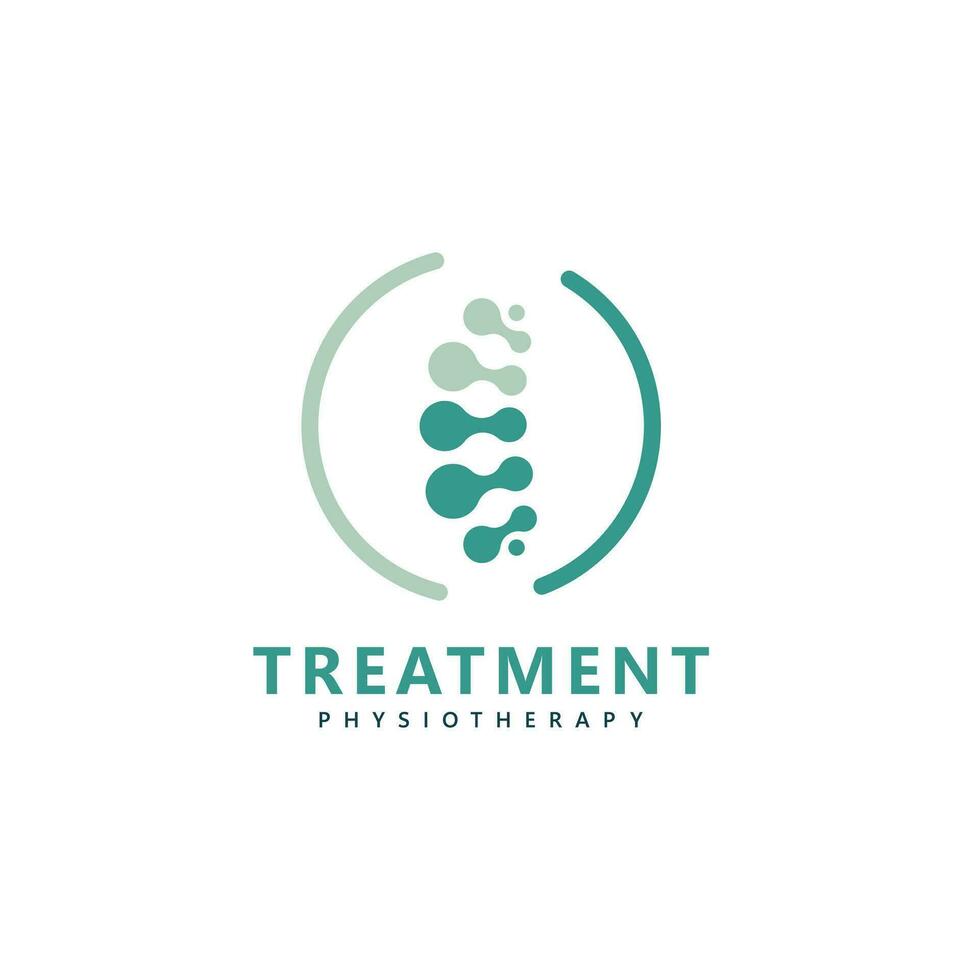Treatment chiropractic logo design inspiration. Physiotherapy symbol icon design vector