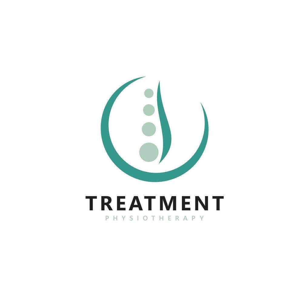 Treatment chiropractic logo design inspiration. Physiotherapy symbol icon design vector