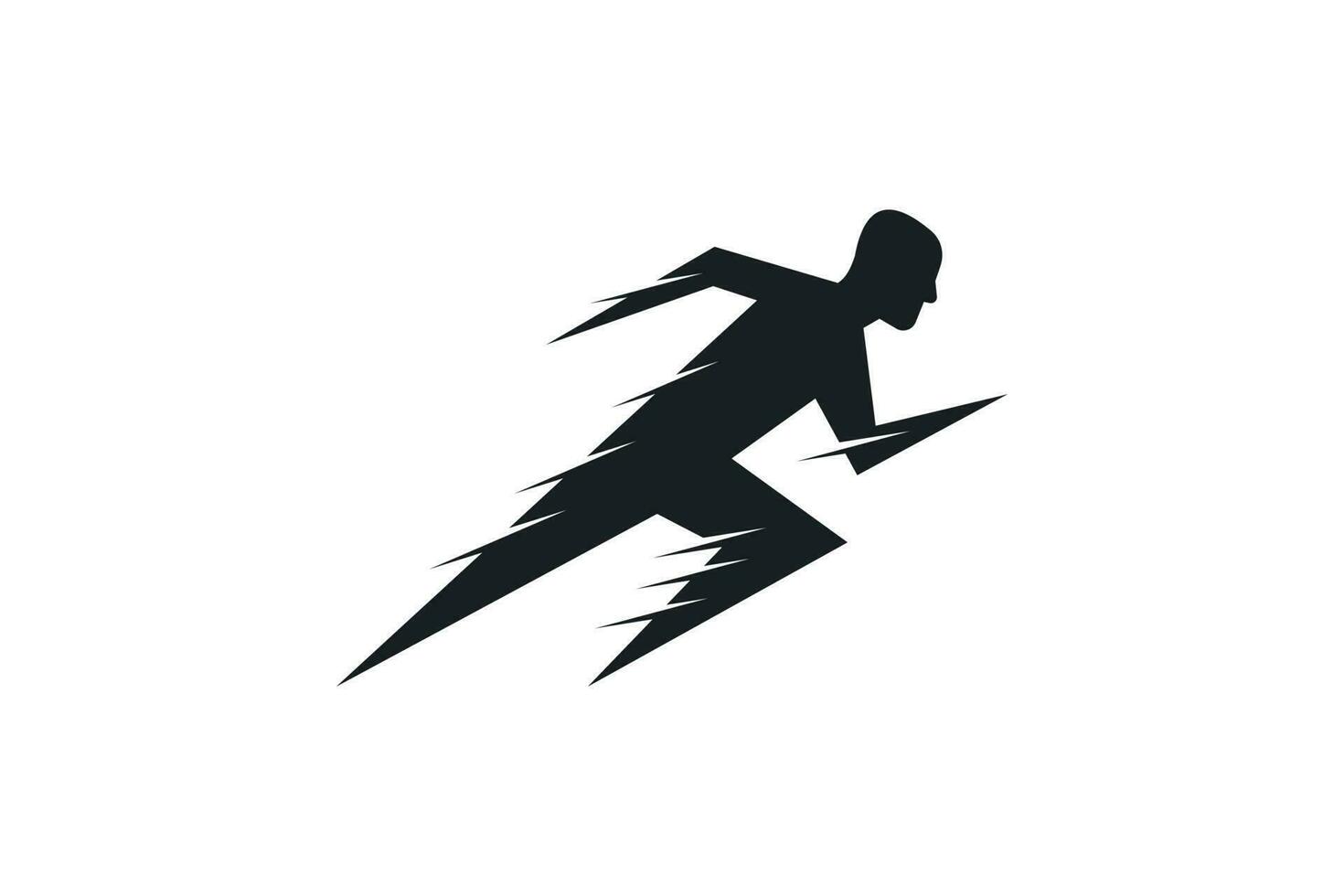 Run silhouette logo design vector, icon illustration vector