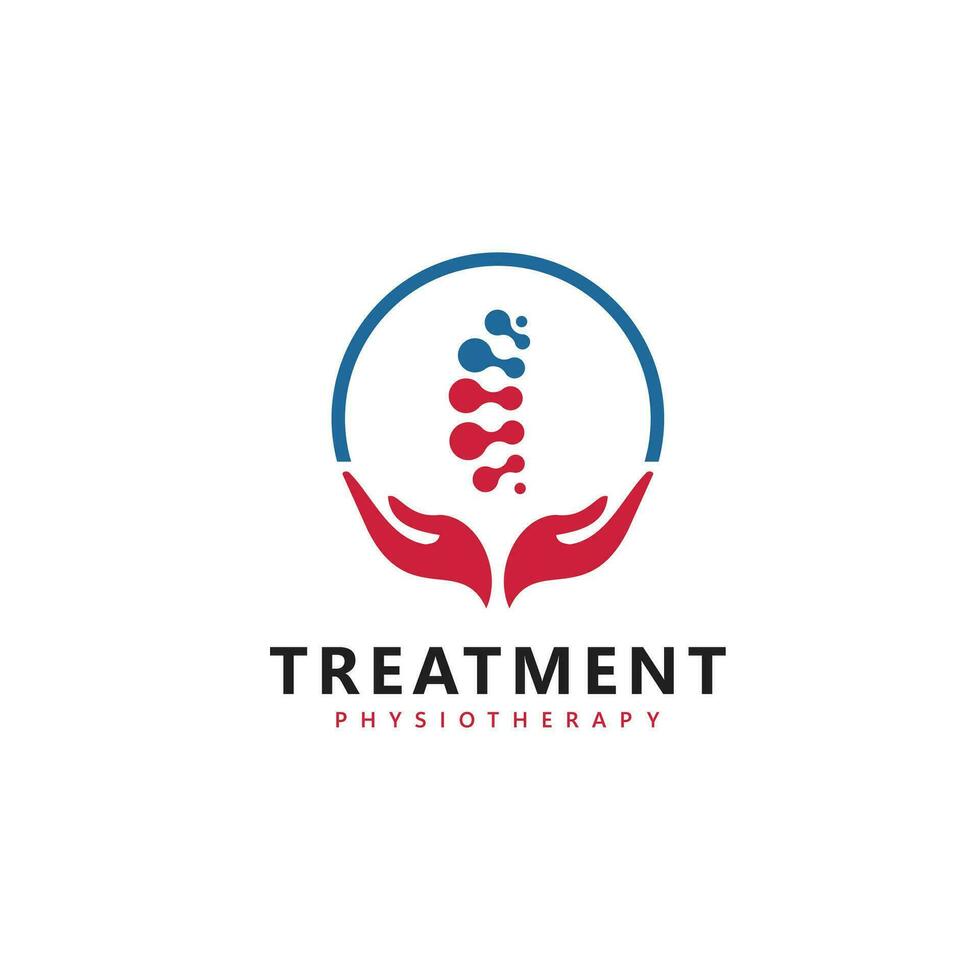 Treatment chiropractic logo design inspiration. Physiotherapy symbol icon design vector