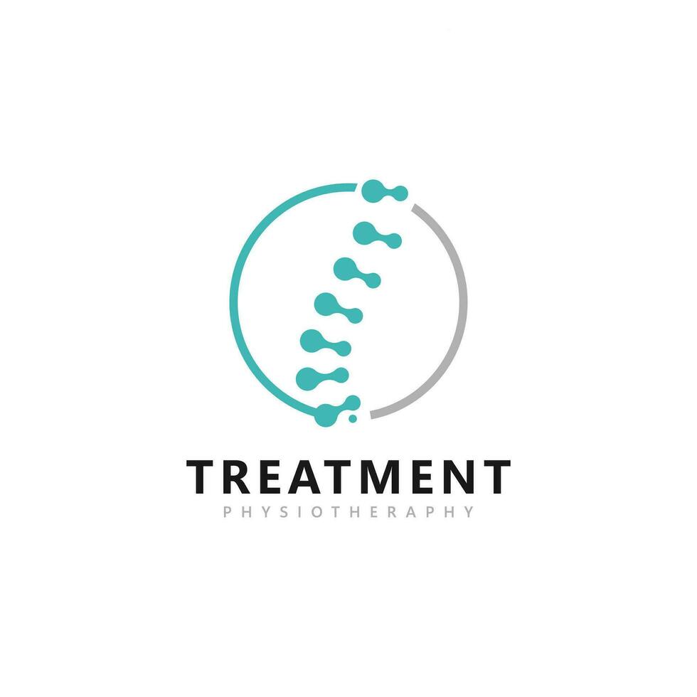 Treatment Physiotherapy Chiropractic logo design inspiration. Spine symbol vector icon design illustration template