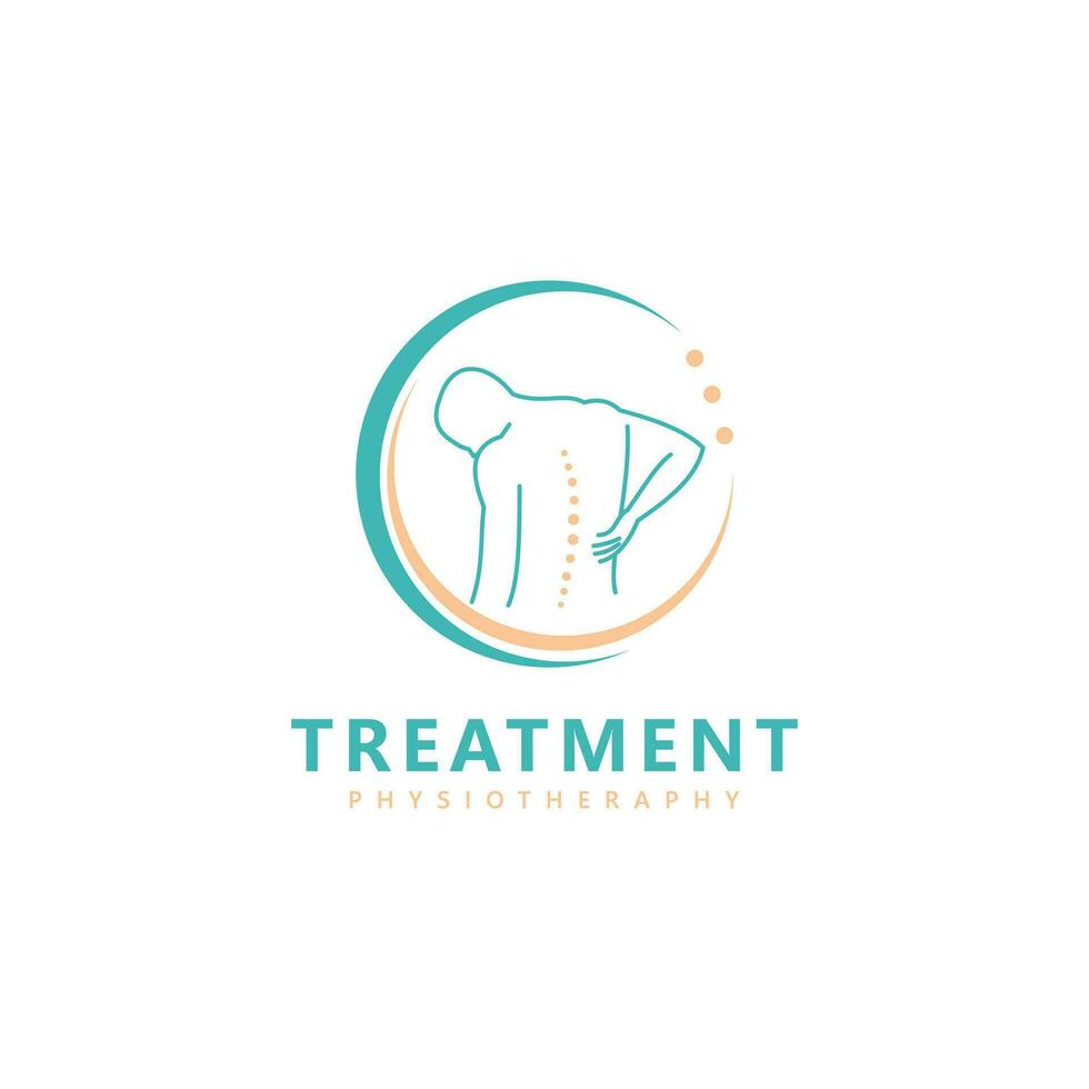 Treatment Physiotherapy Chiropractic logo design inspiration. Spine symbol vector icon design illustration template