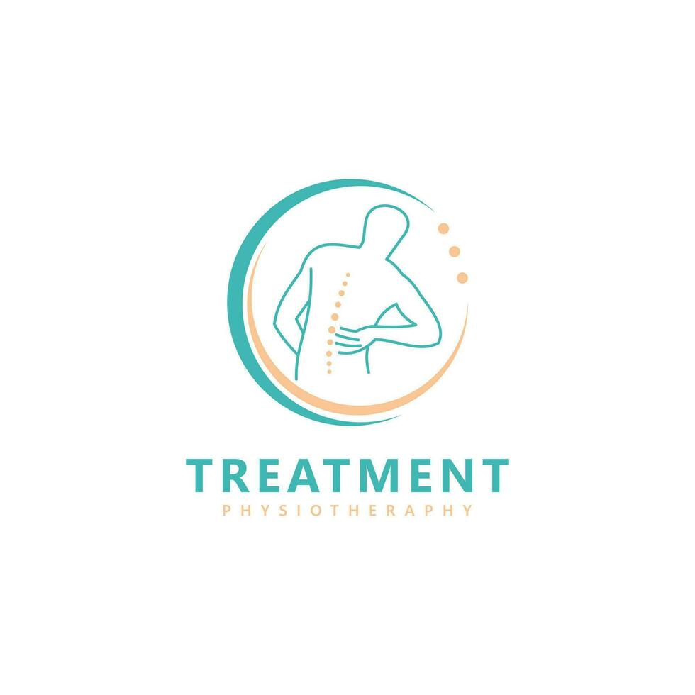 Treatment Physiotherapy Chiropractic logo design inspiration. Spine symbol vector icon design illustration template