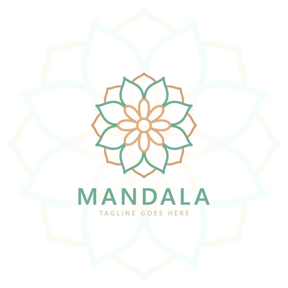 Mandala logo template, Circular pattern in form of mandala. Oriental pattern, vector illustration. Islam, Arabic, Indian, turkish, pakistan, chinese, ottoman motifs