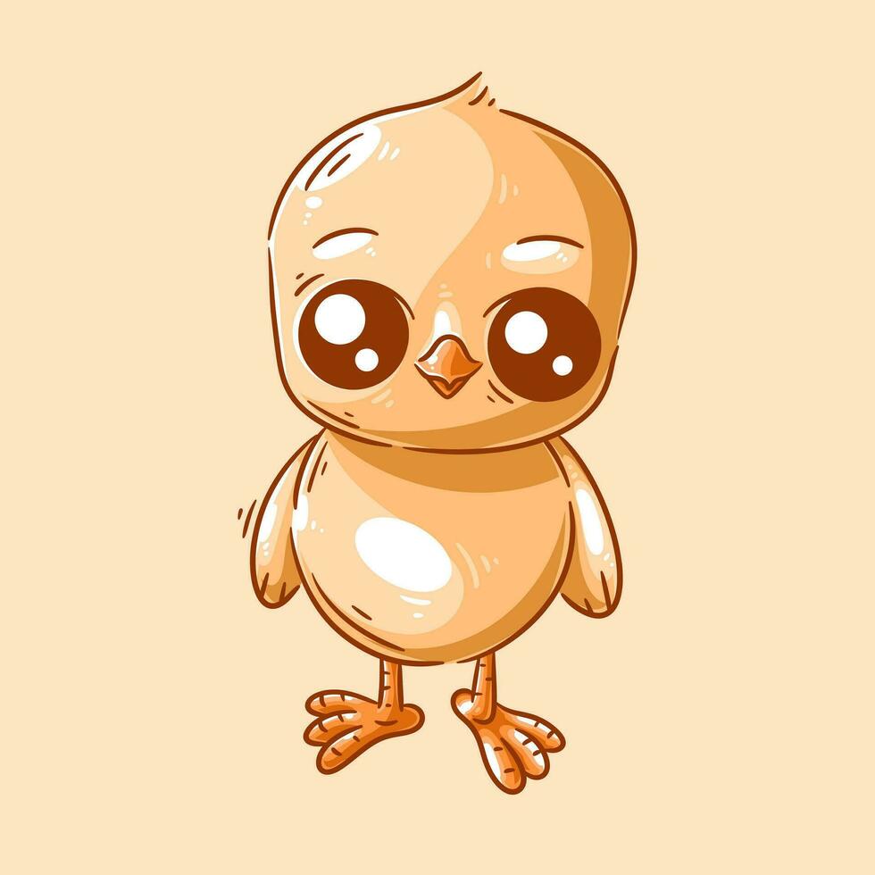 Cute chick is standing cartoon vector