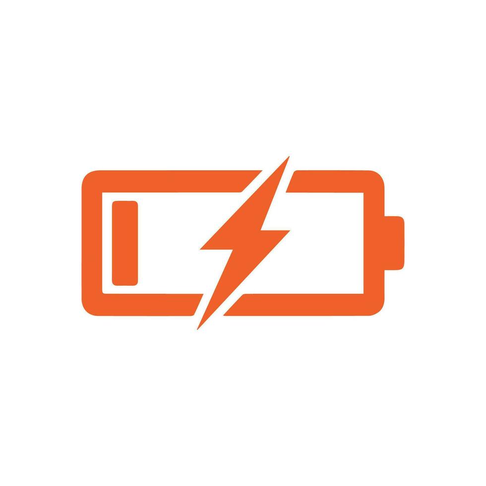 Low battery level icon isolated. Charging symbol. Electric charge technology. vector