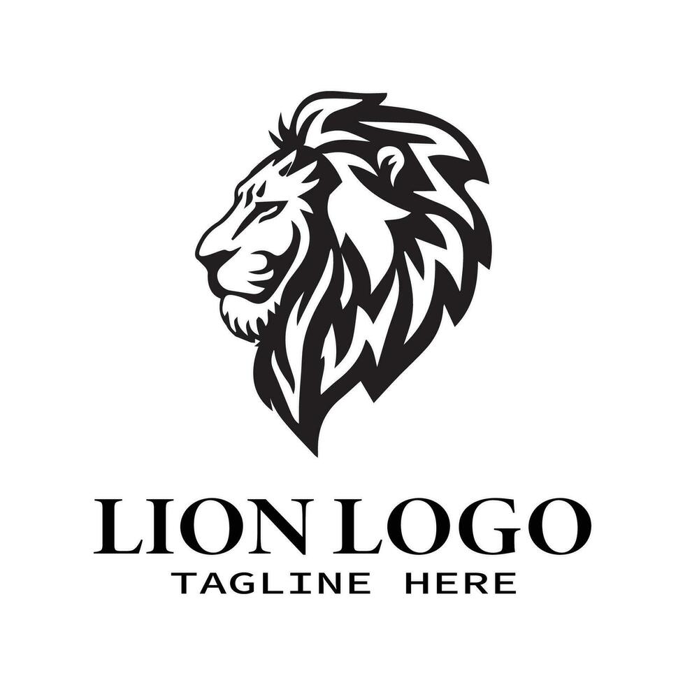 head lion mane part logo vector