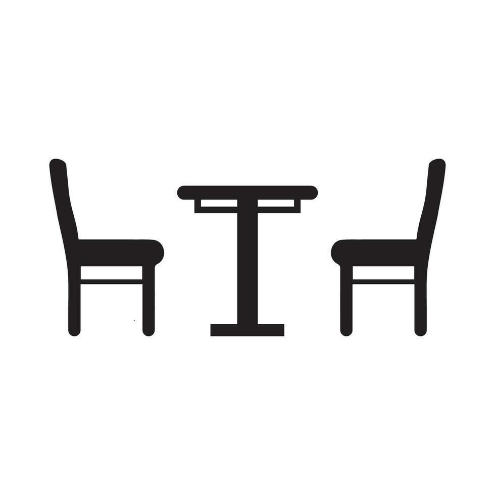 Table with chairs icon. Bistro round table symbol for your web site design, logo, app.Vector illustration vector