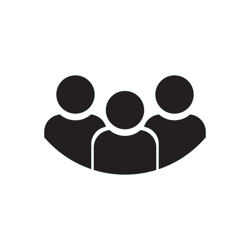 Group of people icon, white background, vector image.