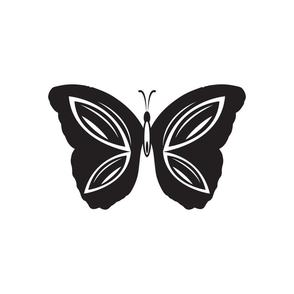 silhouette of a butterfly, on a white background vector