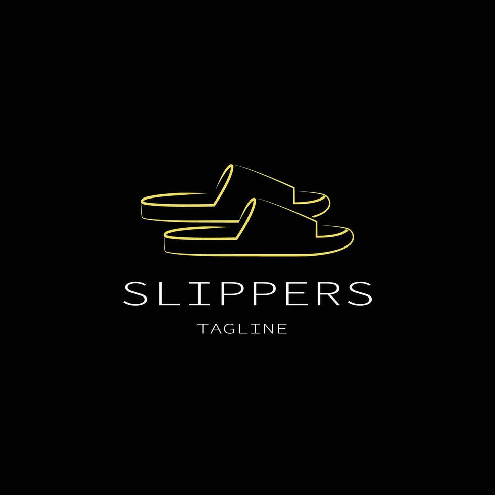 zapatillas de arte de línea simple diseño de logotipo vector icono símbolo ilustración