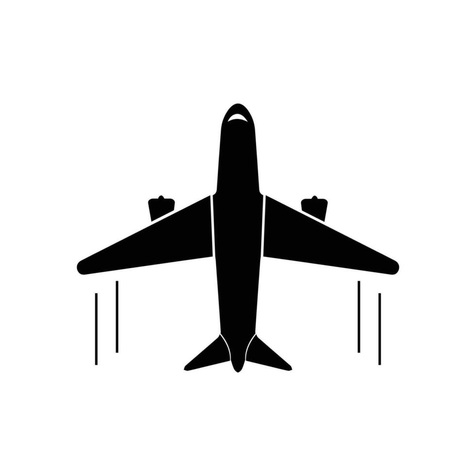 Aircraft icon. Flat vector illustration in black on white background.