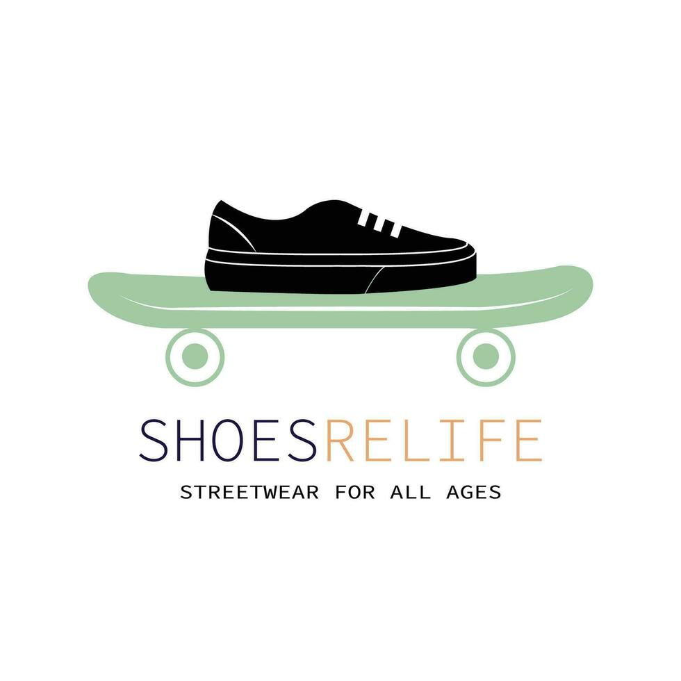 skateboard and shoes vector logo EPS 10