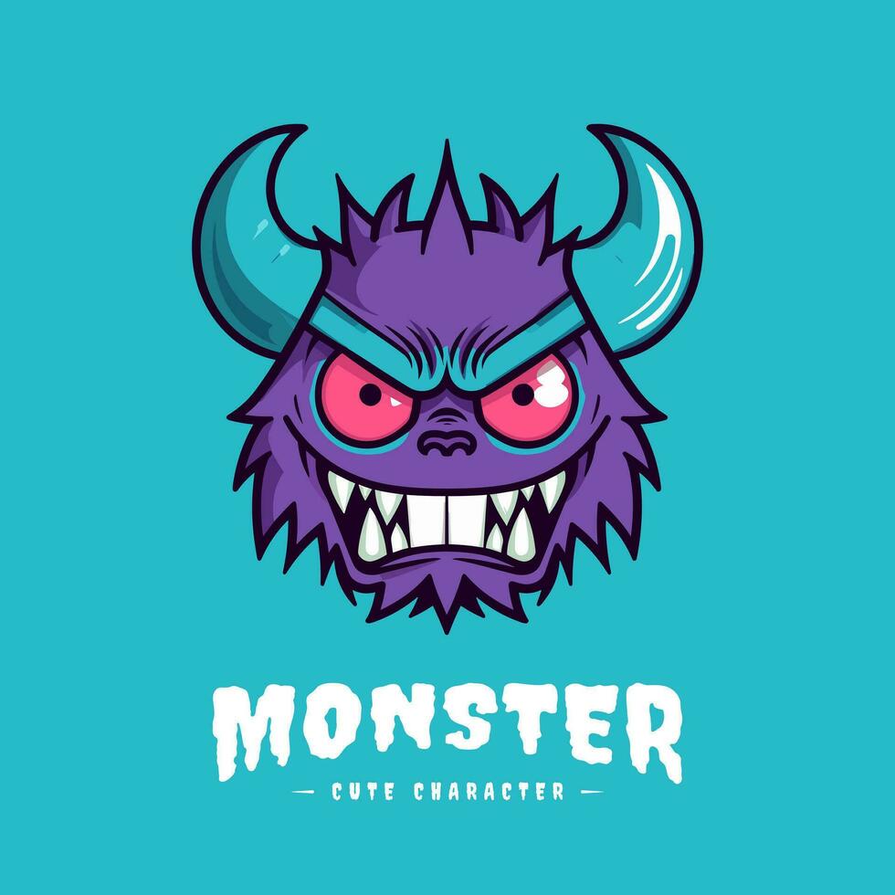 Cute and lovable kawaii monster illustration, sure to bring a smile to anyone's face vector
