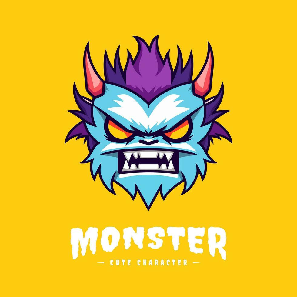 Playful and charming kawaii monster illustration, great for creating a fun and whimsical atmosphere vector