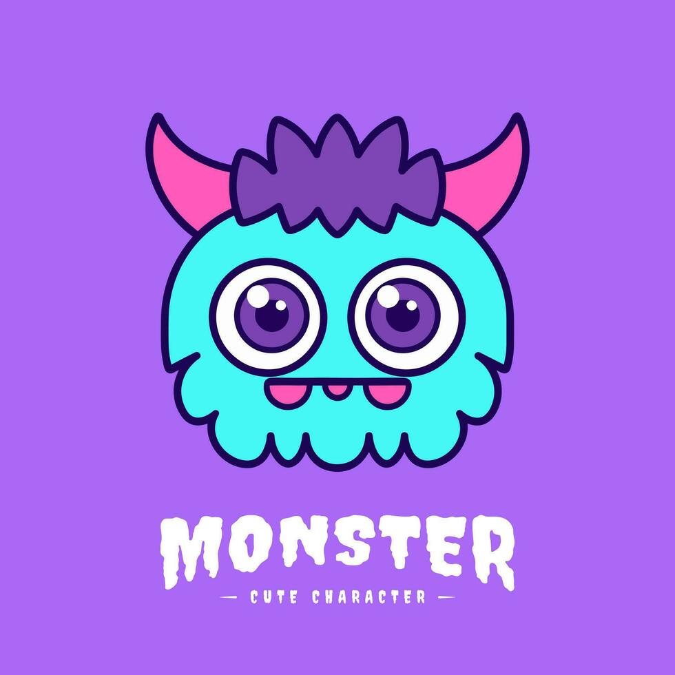 Adorable and kawaii monster illustration, perfect for adding a touch of cuteness to your designs vector