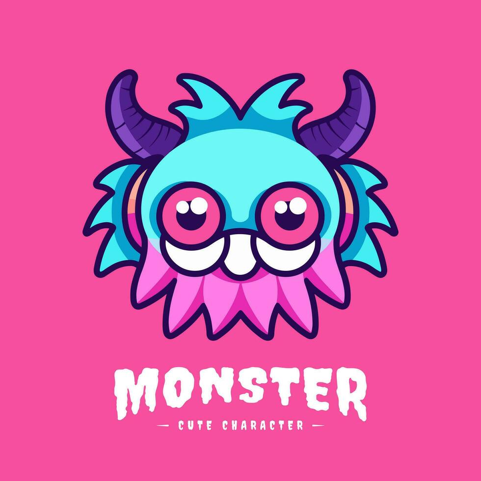 adorable y kawaii monstruo ilustración, Perfecto para agregando un toque de monería a tu diseños vector