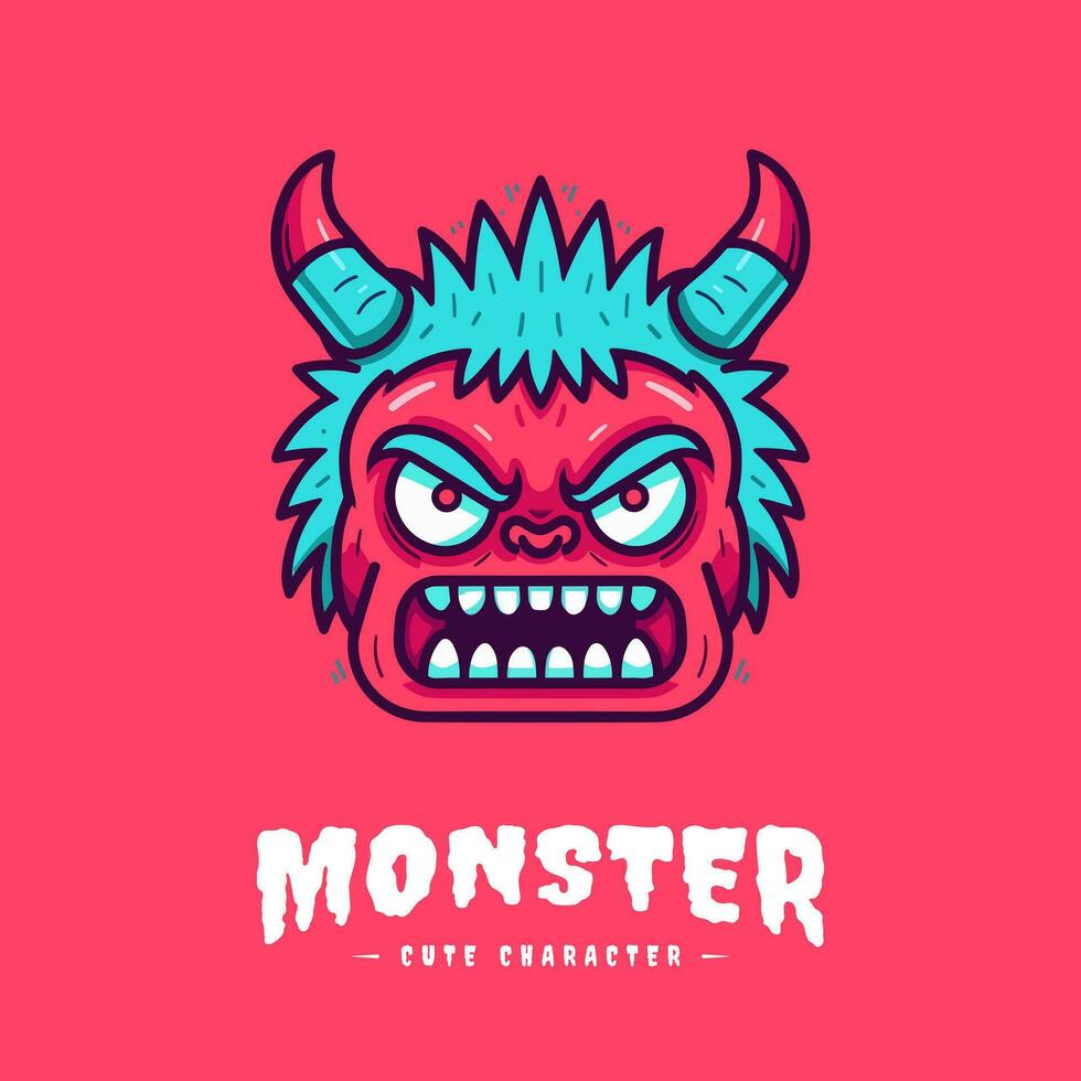 Adorable and kawaii monster illustration, perfect for adding a touch of cuteness to your designs vector