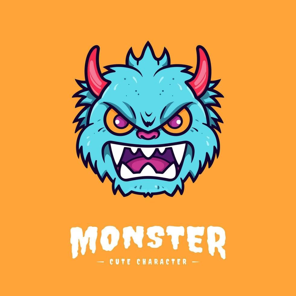 Cute and lovable kawaii monster illustration, sure to bring a smile to anyone's face vector