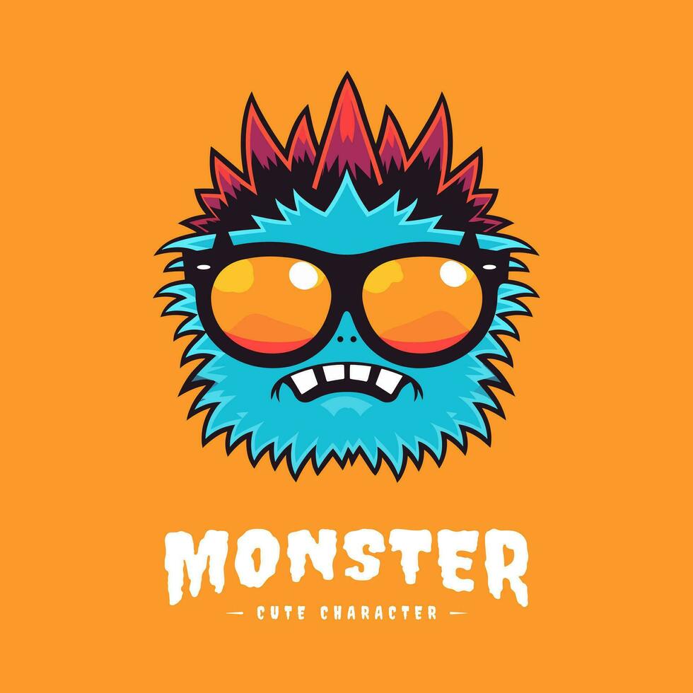 Cute and lovable kawaii monster illustration, sure to bring a smile to anyone's face vector