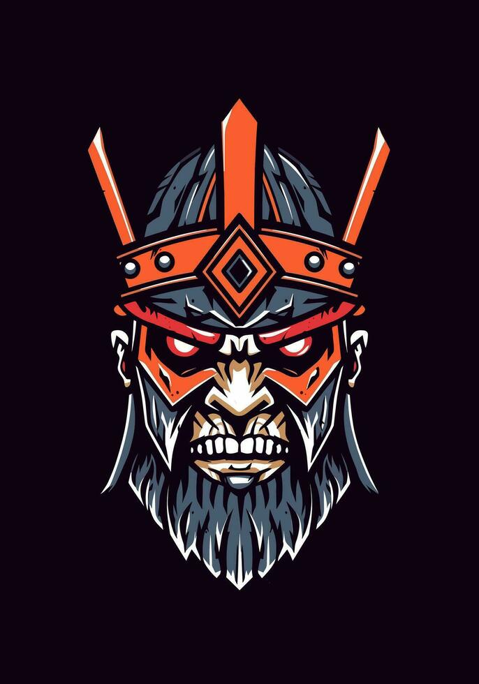 A fearsome zombie Viking warrior, undead and relentless, ready for battle in this captivating illustration vector