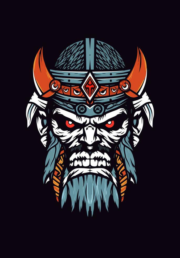zombie viking warrior illustration vector