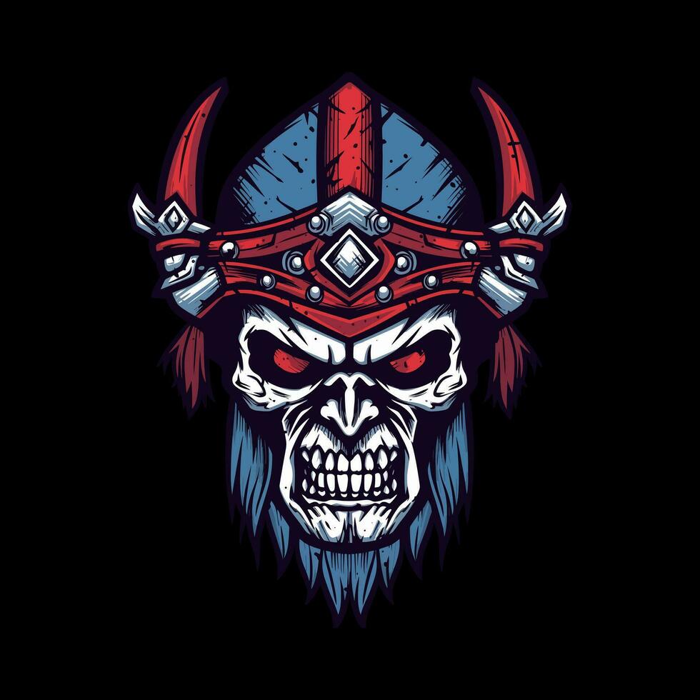 A fearsome zombie Viking warrior, undead and relentless, ready for battle in this captivating illustration vector