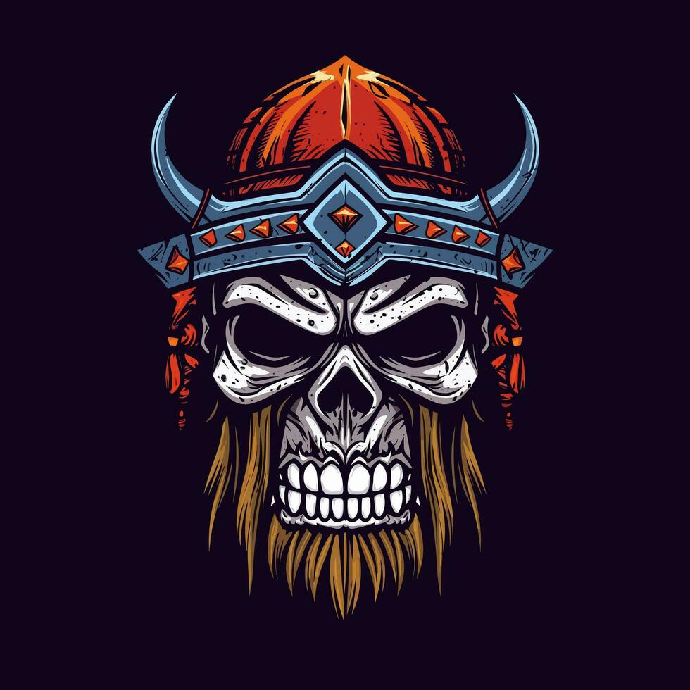 zombie viking warrior illustration vector