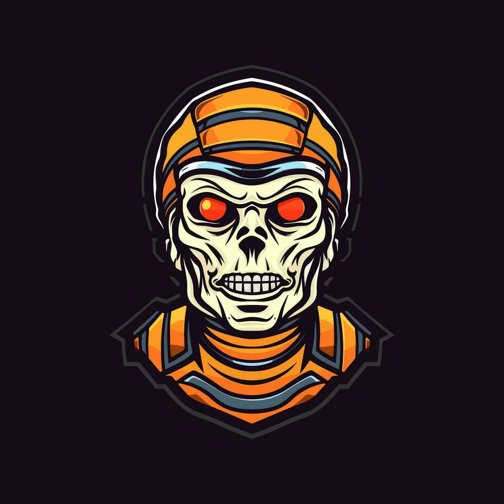 Explore the depths of fear with a bone-chilling mummy illustration. Let its haunting presence add an eerie touch to your projects vector