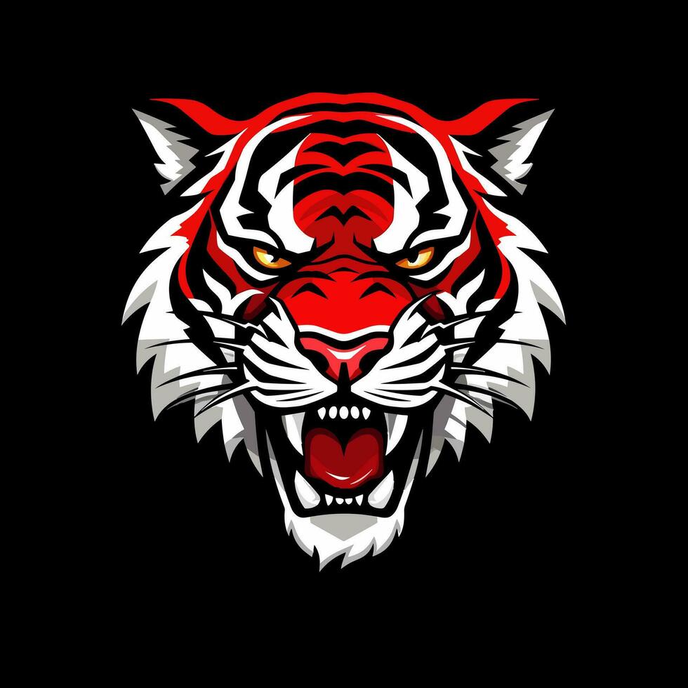 Majestic tiger hand drawn logo illustration capturing strength and beauty. Perfect for bold and fierce brand identities vector