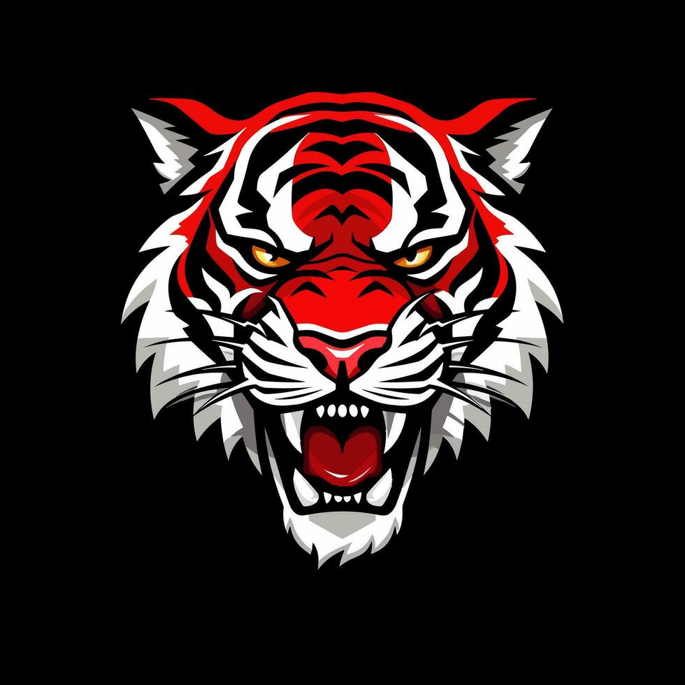 majestuoso Tigre mano dibujado logo ilustración capturar fuerza y belleza. Perfecto para negrita y feroz marca identidades vector