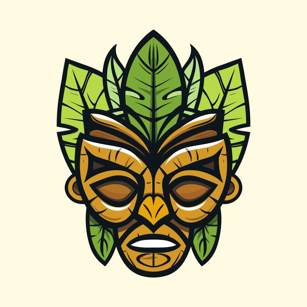 Embrace the spirit of the islands with a wooden tiki mask tribal logo. Unique, bold, and full of symbolism, it brings a touch of authenticity to your brand vector