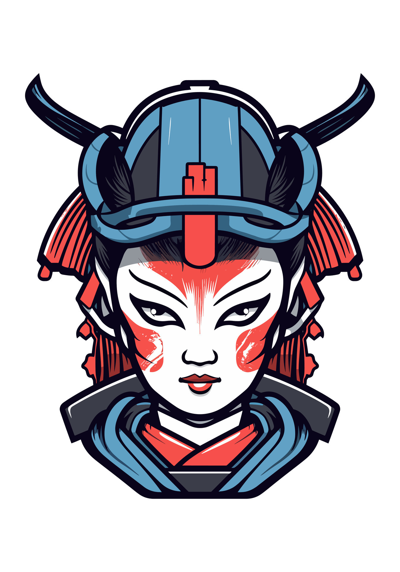 Japanese samurai girl illustration 25917574 Vector Art at Vecteezy