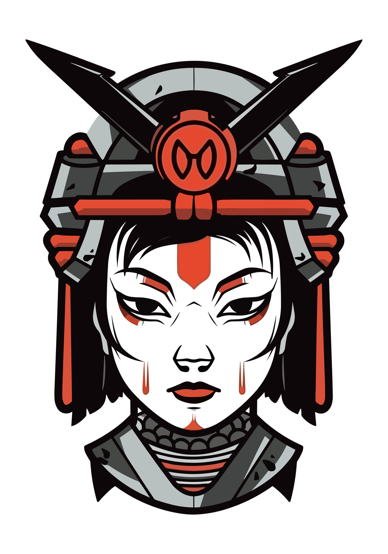 Japanese samurai girl illustration 25917589 Vector Art at Vecteezy