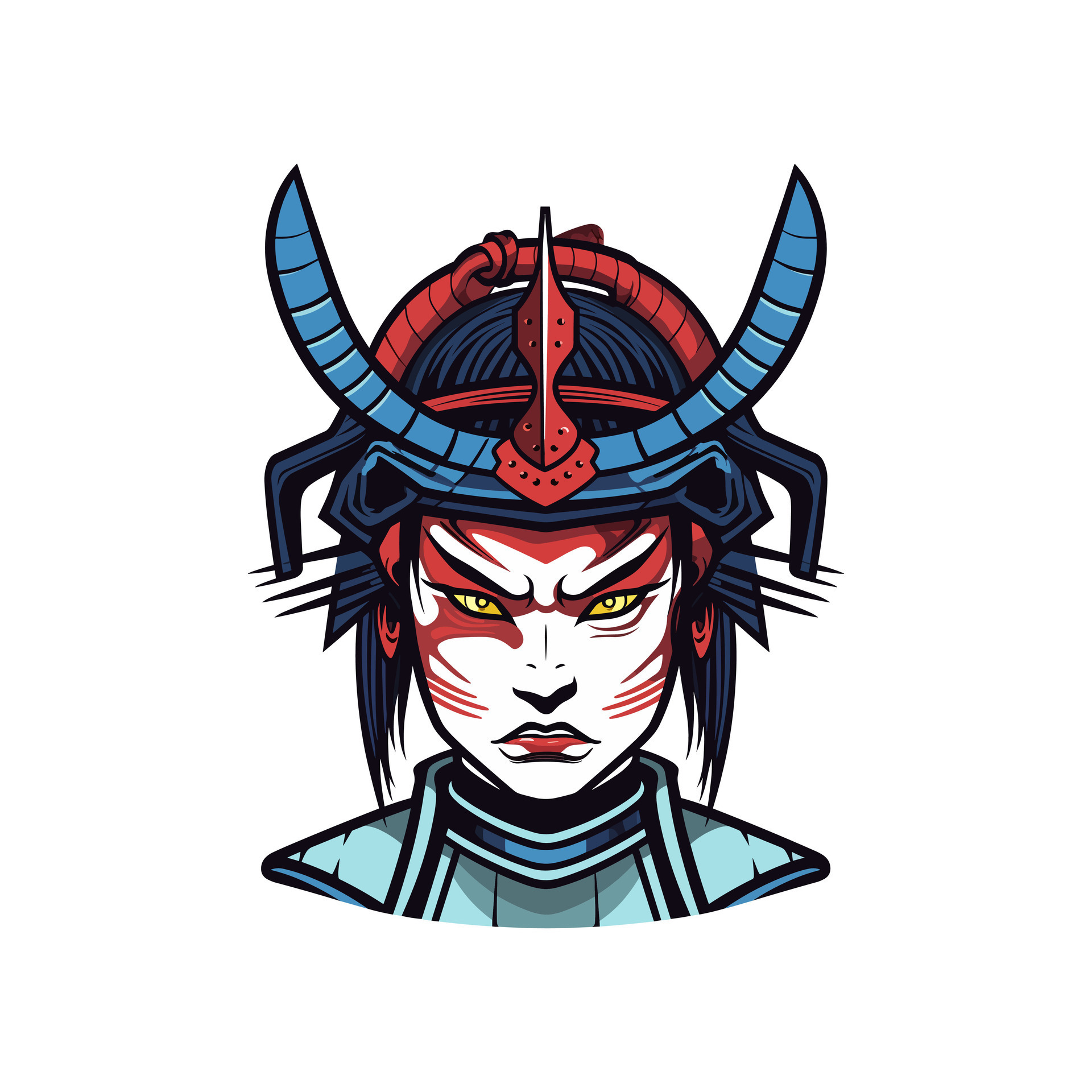 Japanese samurai girl illustration 25917601 Vector Art at Vecteezy