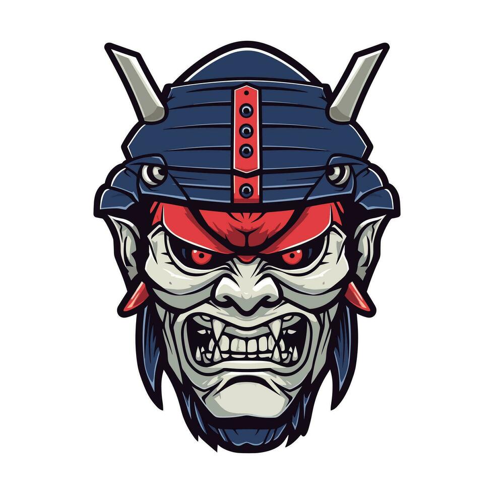 samurai armadura mano dibujado logo diseño ilustración vector