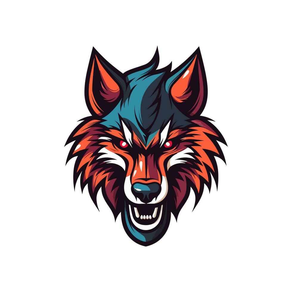 Intricate wolf head hand drawn logo design illustration. Captivating and powerful symbol of strength and resilience vector