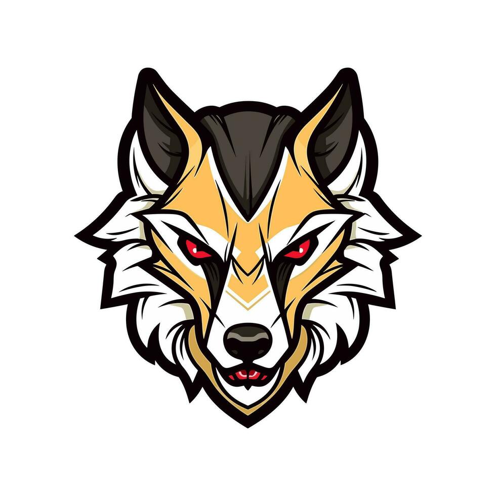 Intricate wolf head hand drawn logo design illustration. Captivating and powerful symbol of strength and resilience vector
