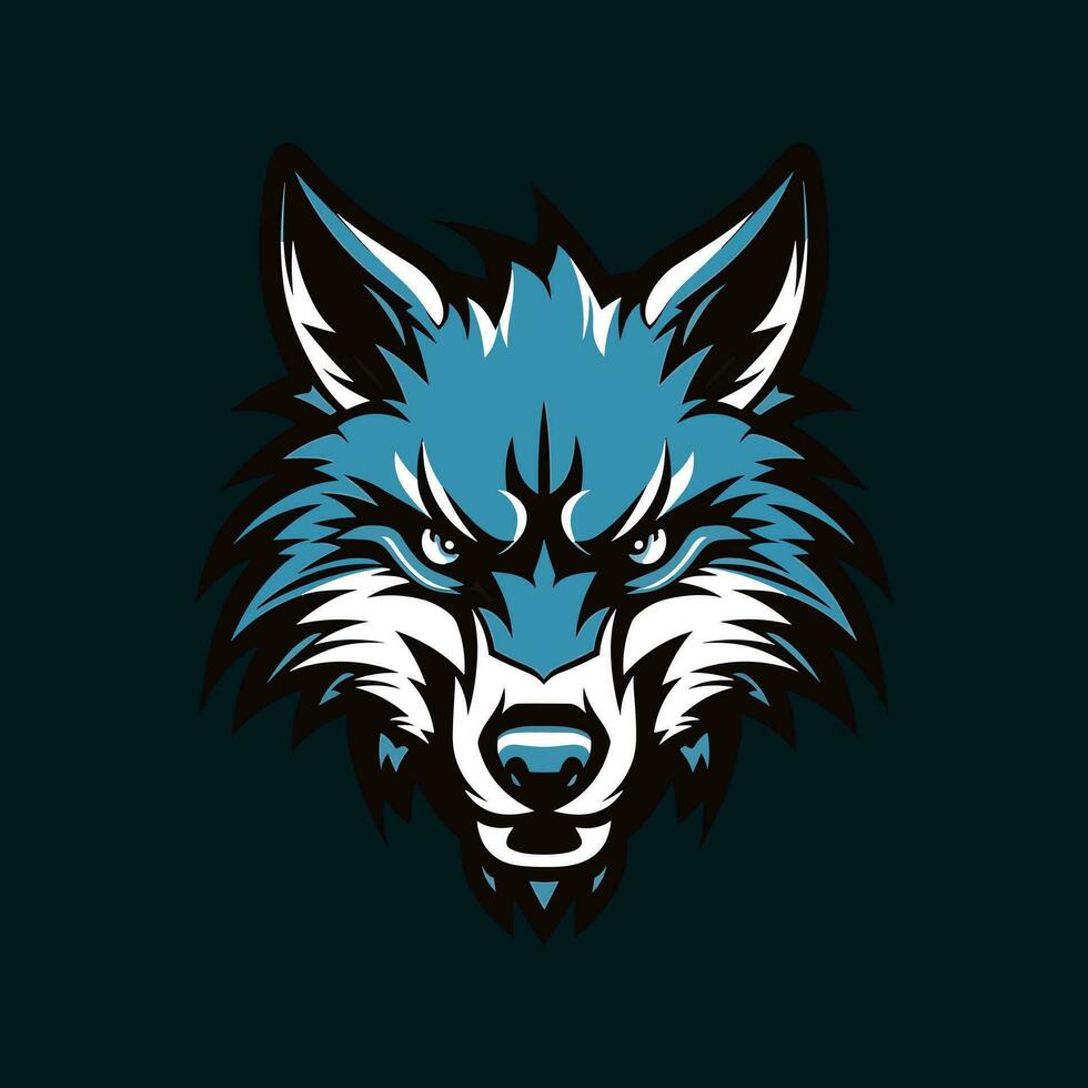 wolf head hand drawn logo design illustration vector